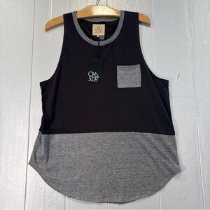Chaser Brown & Heather Gray Colorblock Tank